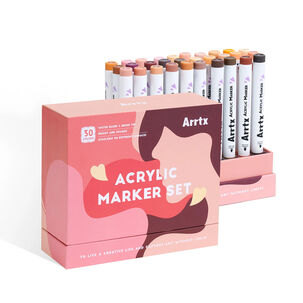 Arrtx Marcadores Acr&iacute;licos 30 Colores Piel Punta Pincel 30c