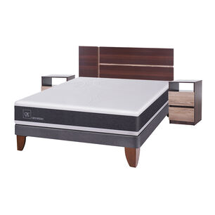 Cama Europea Cic New Ortopedic / 2 Plazas / Base Normal + Set De Maderas