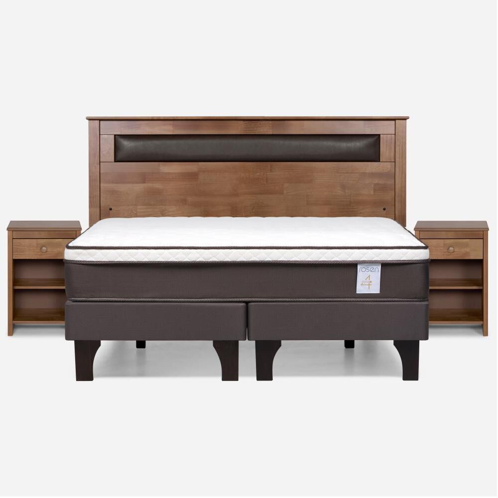 Cama Europea Rosen New Style 4 Plus / King / Base Dividida + Set De Maderas Ferrara image number 0.0