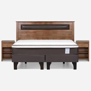 Cama Europea Rosen New Style 4 Plus / King / Base Dividida + Set De Maderas Ferrara