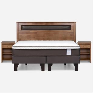 Cama Europea Rosen New Style 4 Plus / King / Base Dividida + Set De Maderas Ferrara
