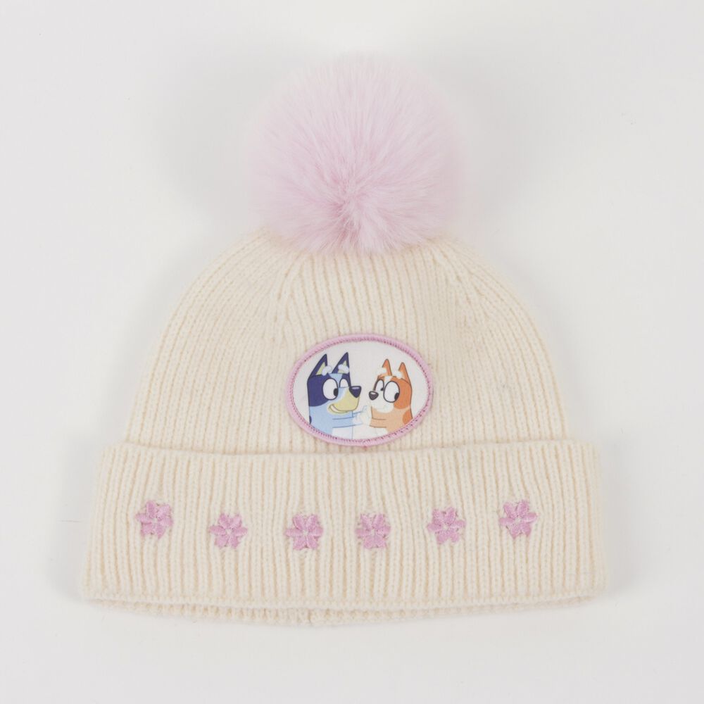 Gorro Con Pomp&oacute;n Ni&ntilde;a Flores Rosado Bingo & Bluey image number 0.0