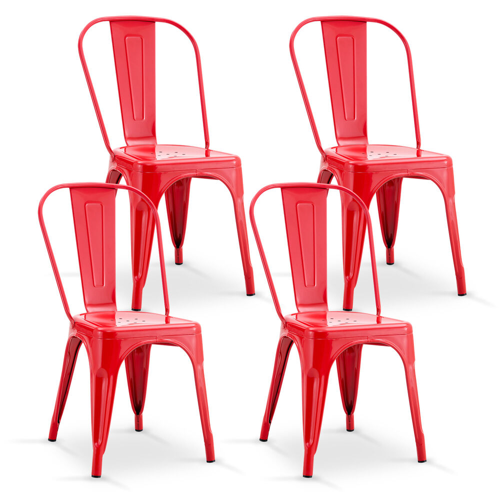 Pack De 4 Silla Metal Tolix Rojo image number 0.0