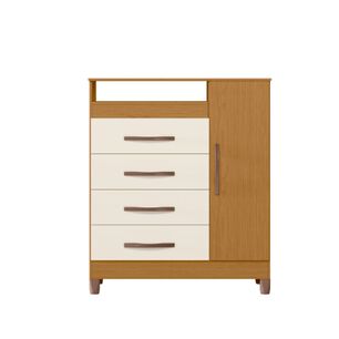 Comoda 4 Cajones 1 Puerta Turqueza Cinamomo Off White