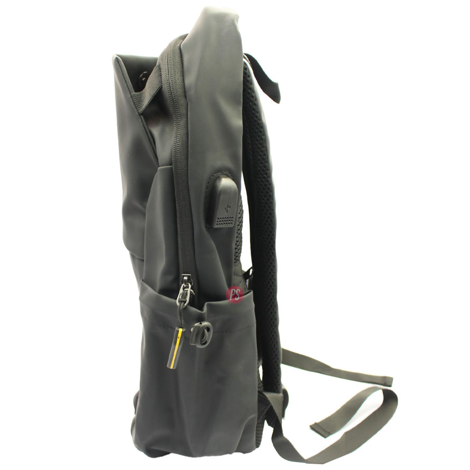 Mochila Negra Impermeable Con Cierre Delantero - Ps image number 1.0