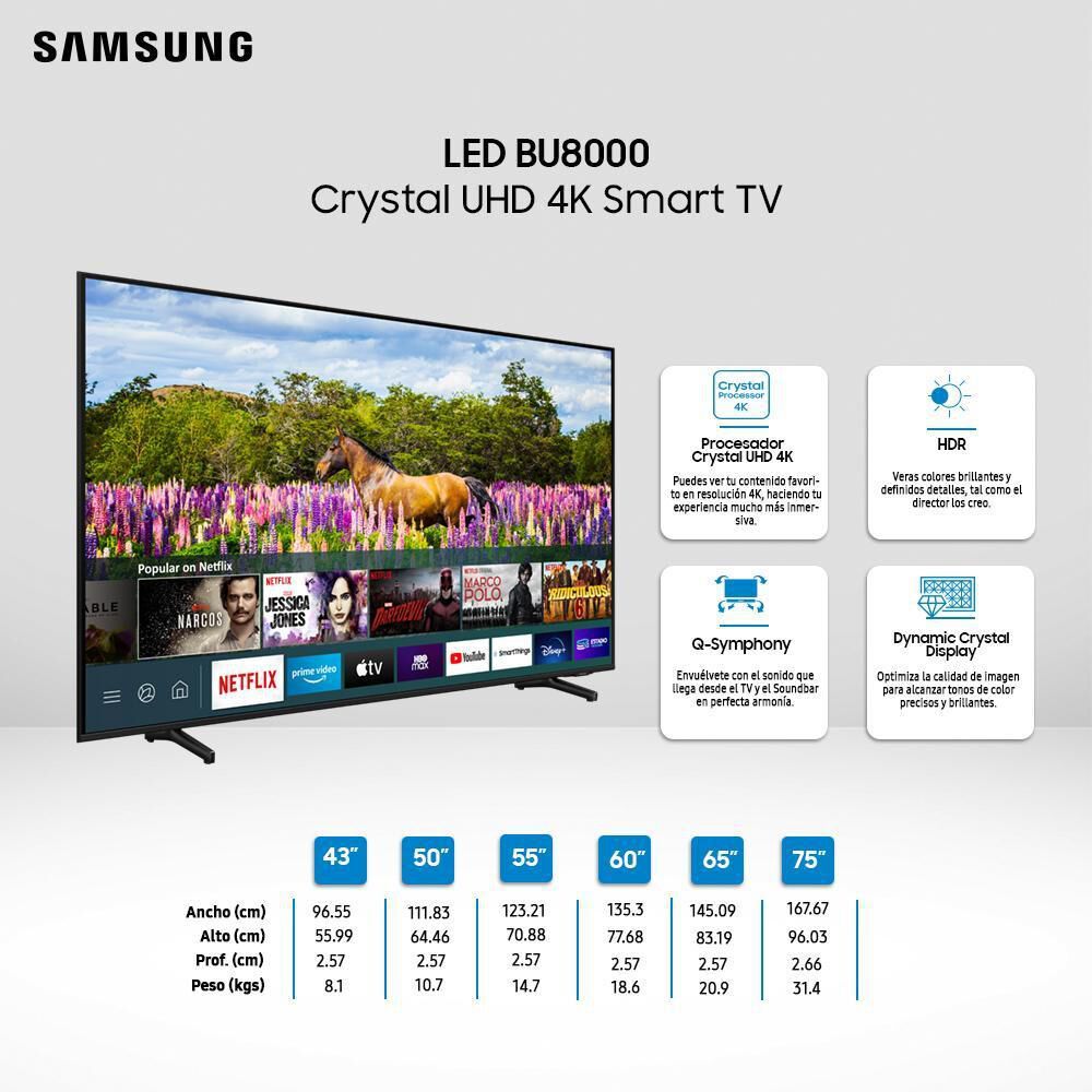Led Samsung Bu8000 / 60 " / Ultra HD / 4K / Smart Tv 2022