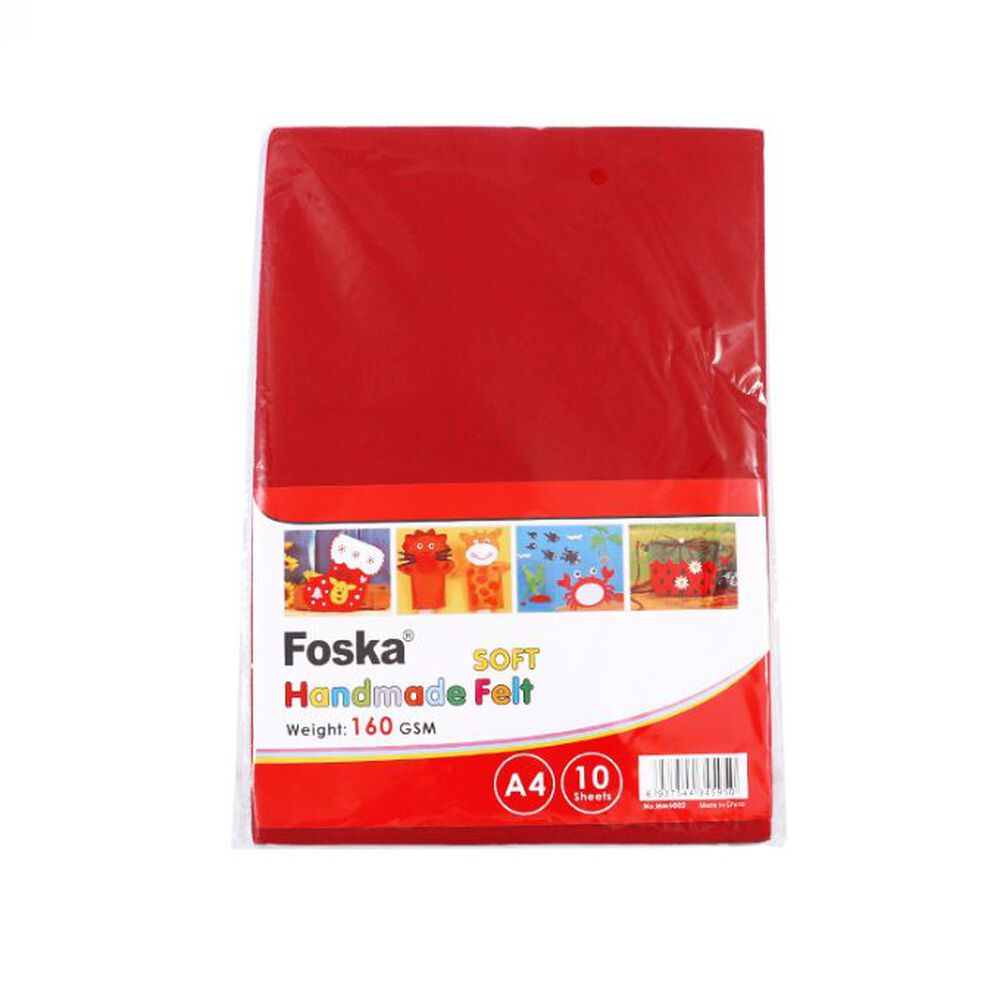 Fieltro Para Manualidades A4 160g 10 Colores Hm5002 Foska image number 0.0