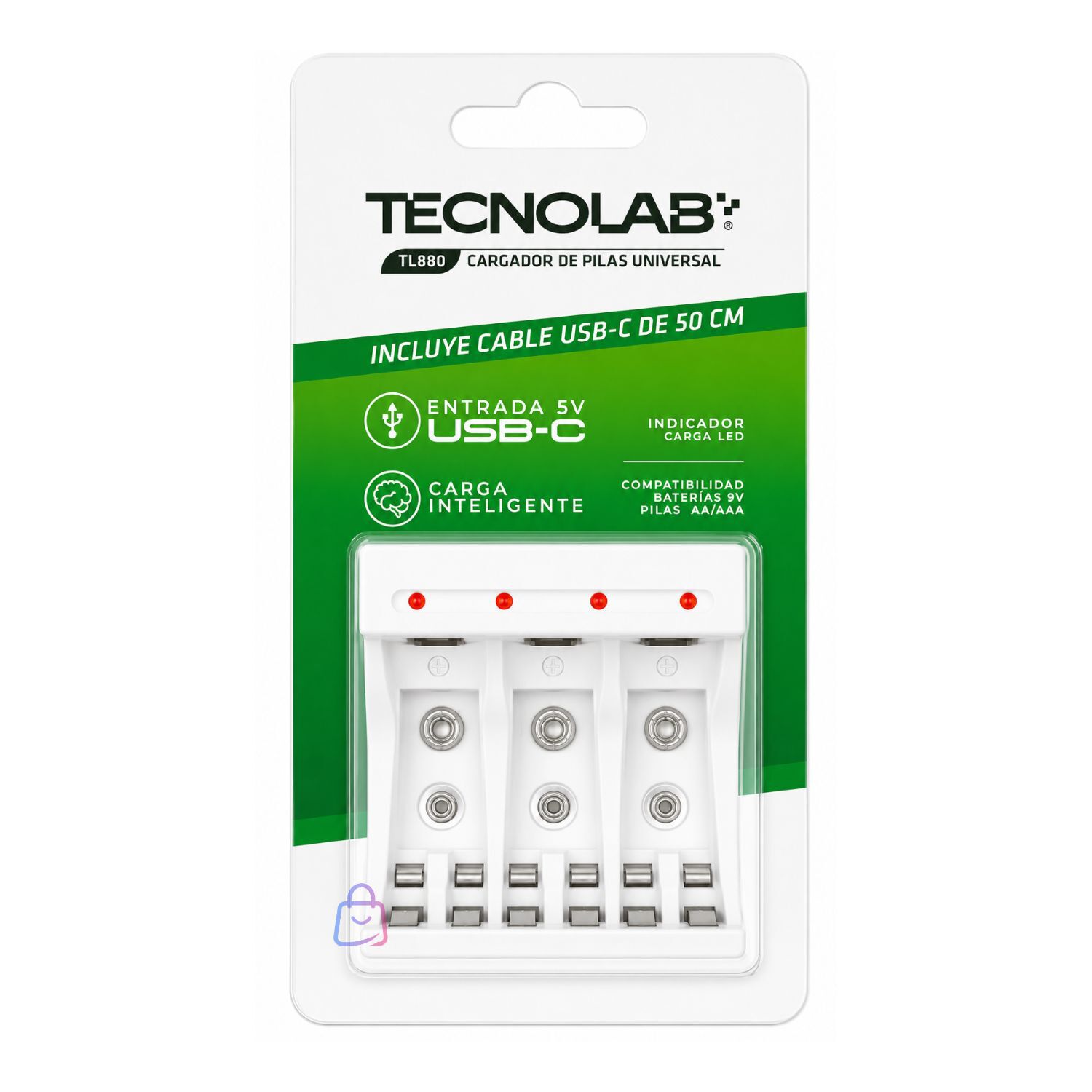 Cargador Pilas Usb-c Aa Aaa 9v Con Led - Ps image number 2.0