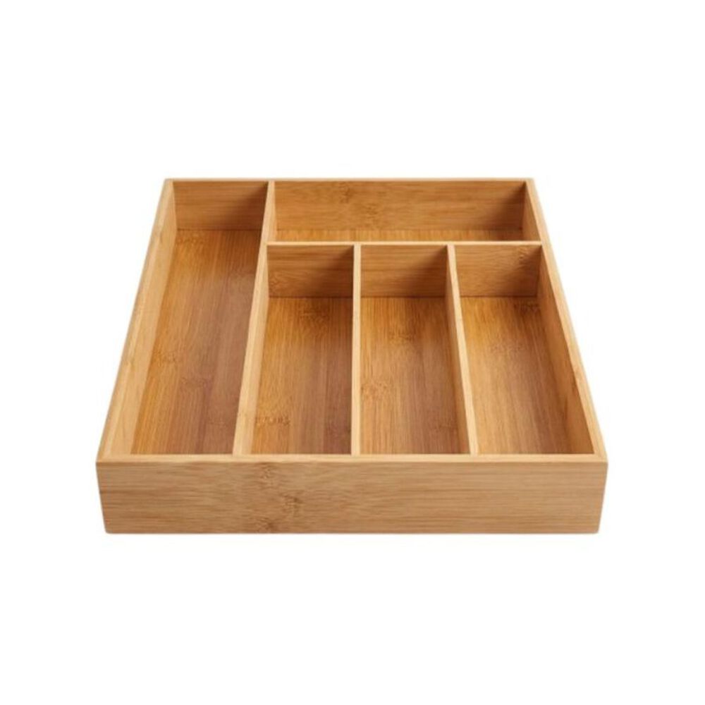 Organizador De Cubiertos Multiusos Cubiertero De Bamb&uacute; 35x30cm image number 0.0