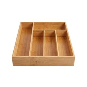 Organizador De Cubiertos Multiusos Cubiertero De Bamb&uacute; 35x30cm