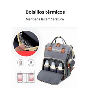 Mochila Maternal Lubabycas Impermeable Con Accesorios Rosada