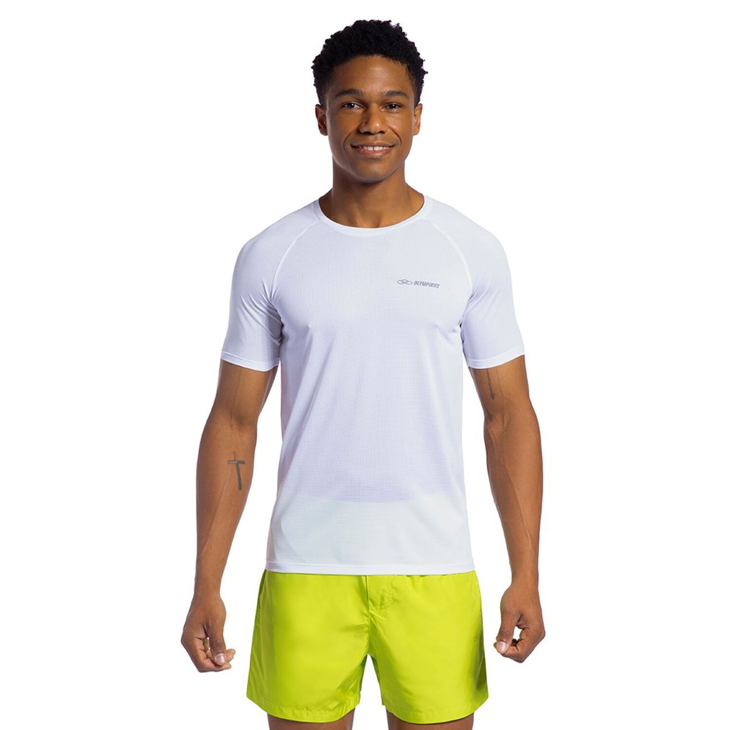 Polera Runner Manga Corta Blanca Hombre image number 0.0