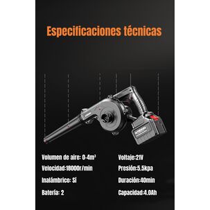 Sopladora Aspiradora Inal&aacute;mbrica 2 Bater&iacute;as 21v C01