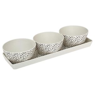 Set 3 Bowls Con Bandeja Puntos Decogreen