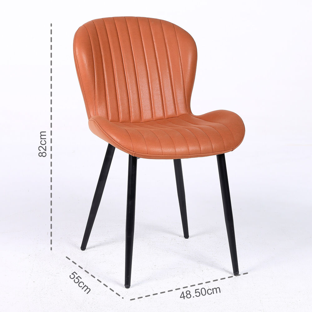 Pack 2 Sillas De Comedor Pu Café Patas Metálicas image number 2.0