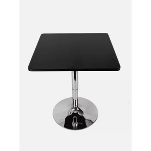 Mesa Bar De Altura Regulable Cuadrada 60 Cm Mdf Color Negro