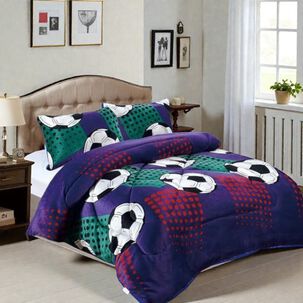 Plumon De Invierno Plush Liso Con Chiporro De 1.5 Plazas + 1 Funda Para Almohada Cip1.5p-22