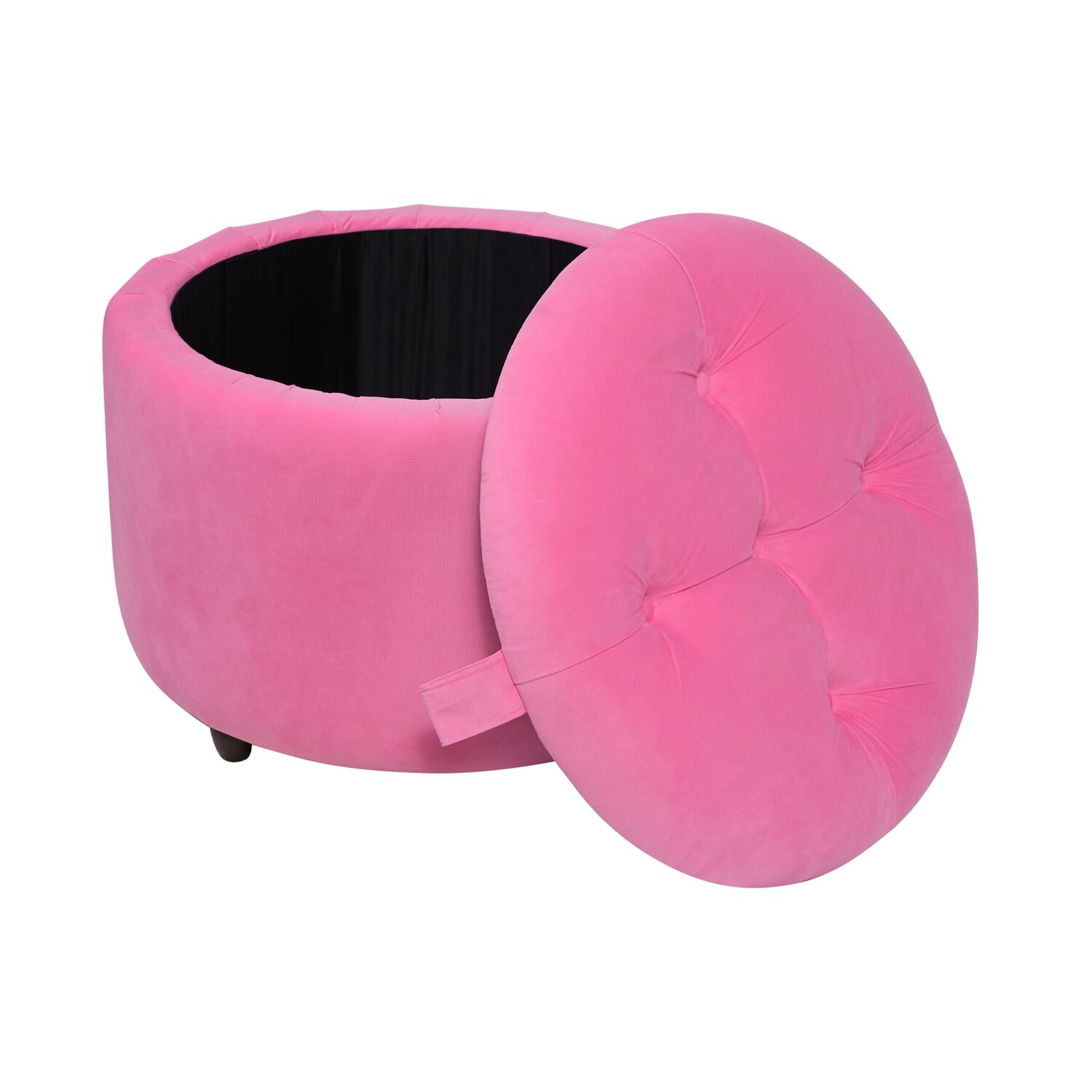 Pouf Ba&uacute;l Zoe Rosado Felpa 60x50x50 Cm M&aacute;xima Design image number 2.0