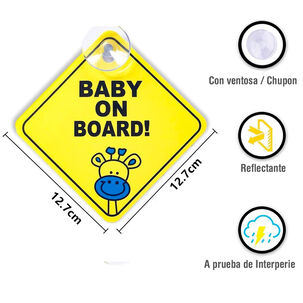 Pegatina Autoadhesiva Se&ntilde;al De Bebe Abordo Para Coches Autos