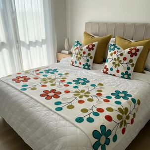 Set Renovaci&oacute;n King Jard&iacute;n Bordado 9 Piezas