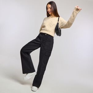 Sweater Regular Manga Larga Cuello Redondo Mujer Freedom