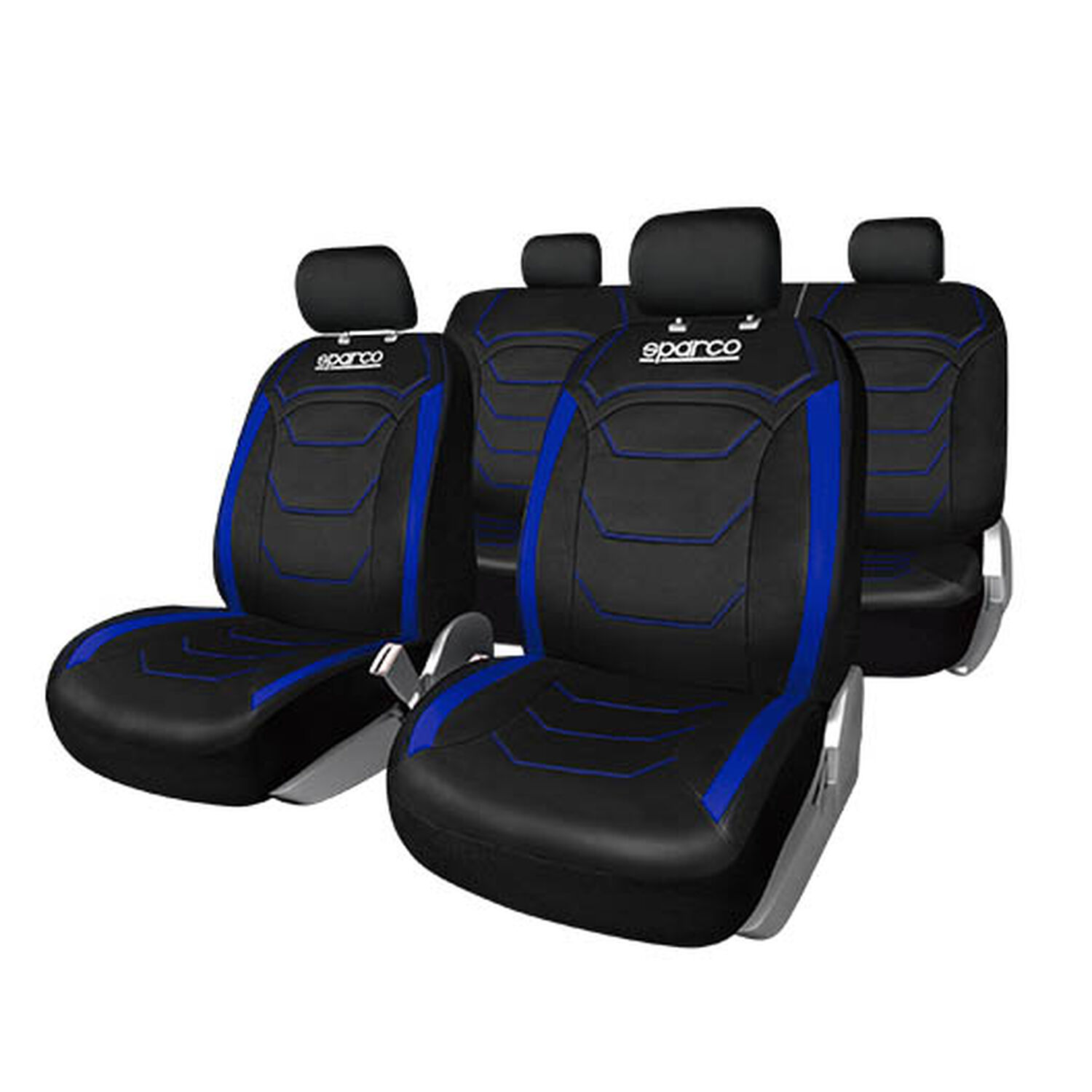Fundas Cubreasiento Universal Negro Azul Poli&eacute;ster 406bl image number 0.0
