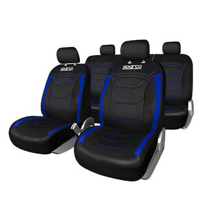 Fundas Cubreasiento Universal Negro Azul Poli&eacute;ster 406bl
