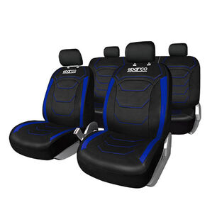 Fundas Cubreasiento Universal Negro Azul Poli&eacute;ster 406bl