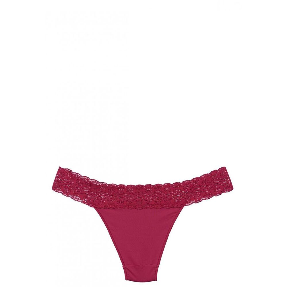 Calzon Microfibra Con Encaje Rojo 2rios image number 1.0