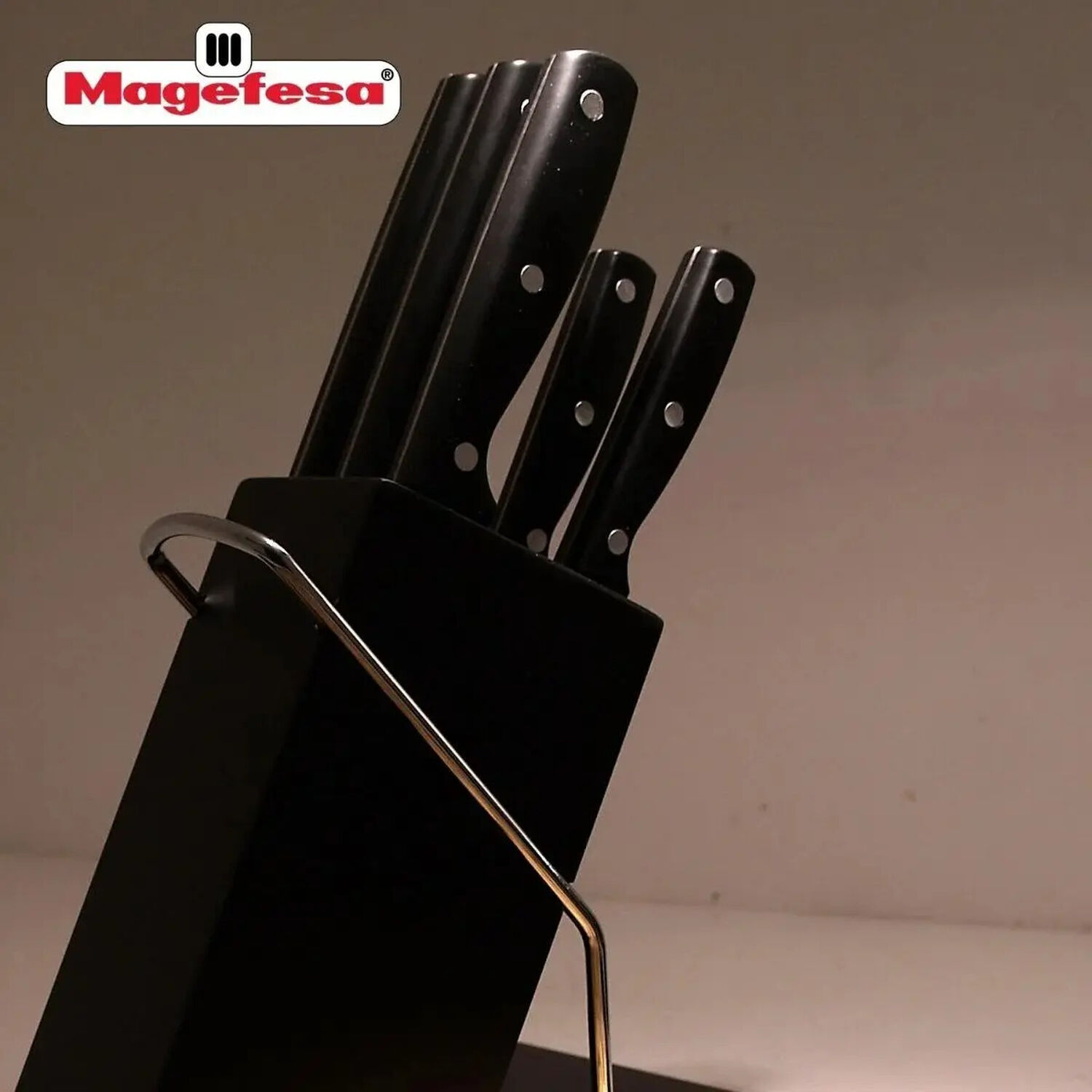 Set De Cuchillos De Cocina 6 Piezas Taco Madera Magefesa Color Negro image number 6.0