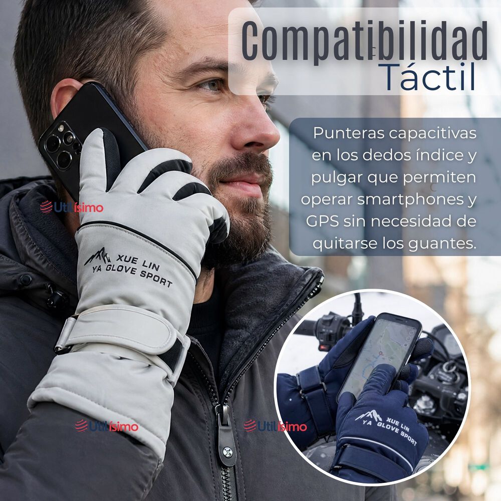 Guantes Para Moto Impermeables Surtidos Touchscreen Antideslizantes T&eacute;rmicos image number 6.0