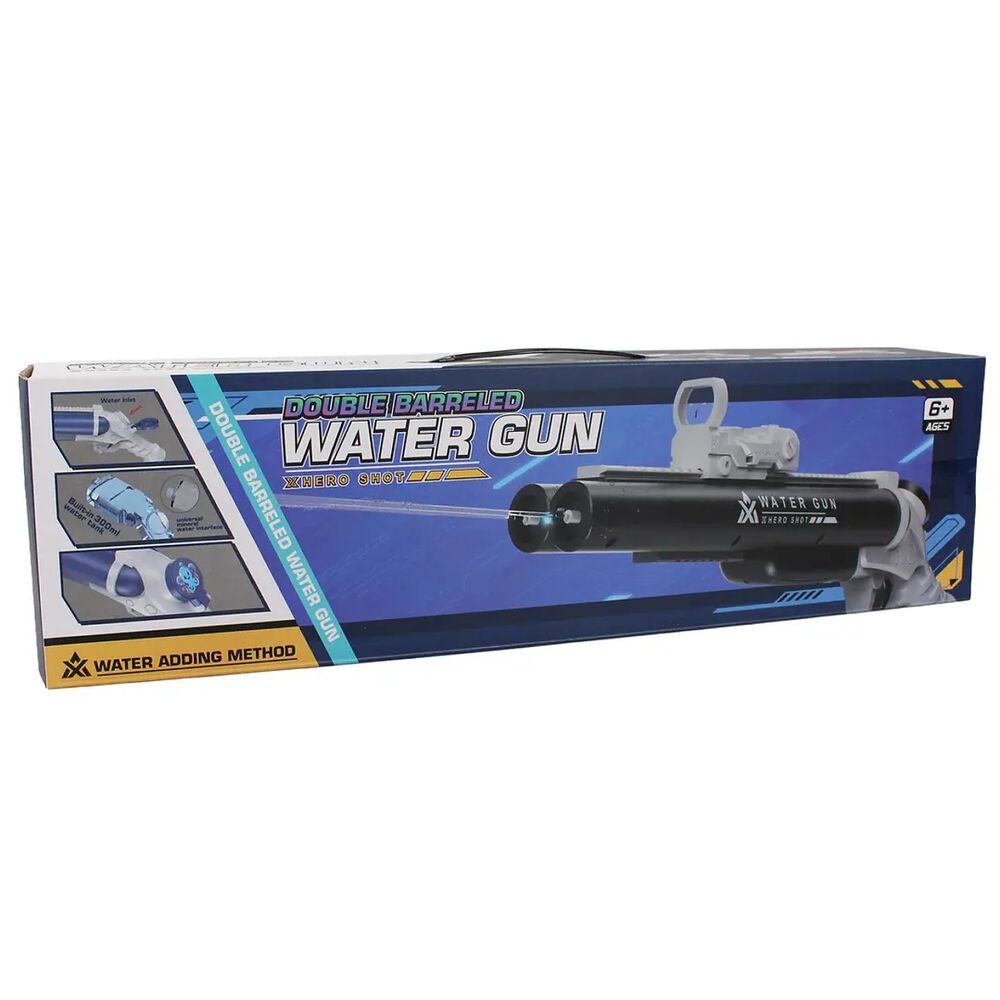 Pistola De Agua Electrica Recargable 2 Ca&ntilde;ones Alcance 12m 200 Disparos image number 4.0