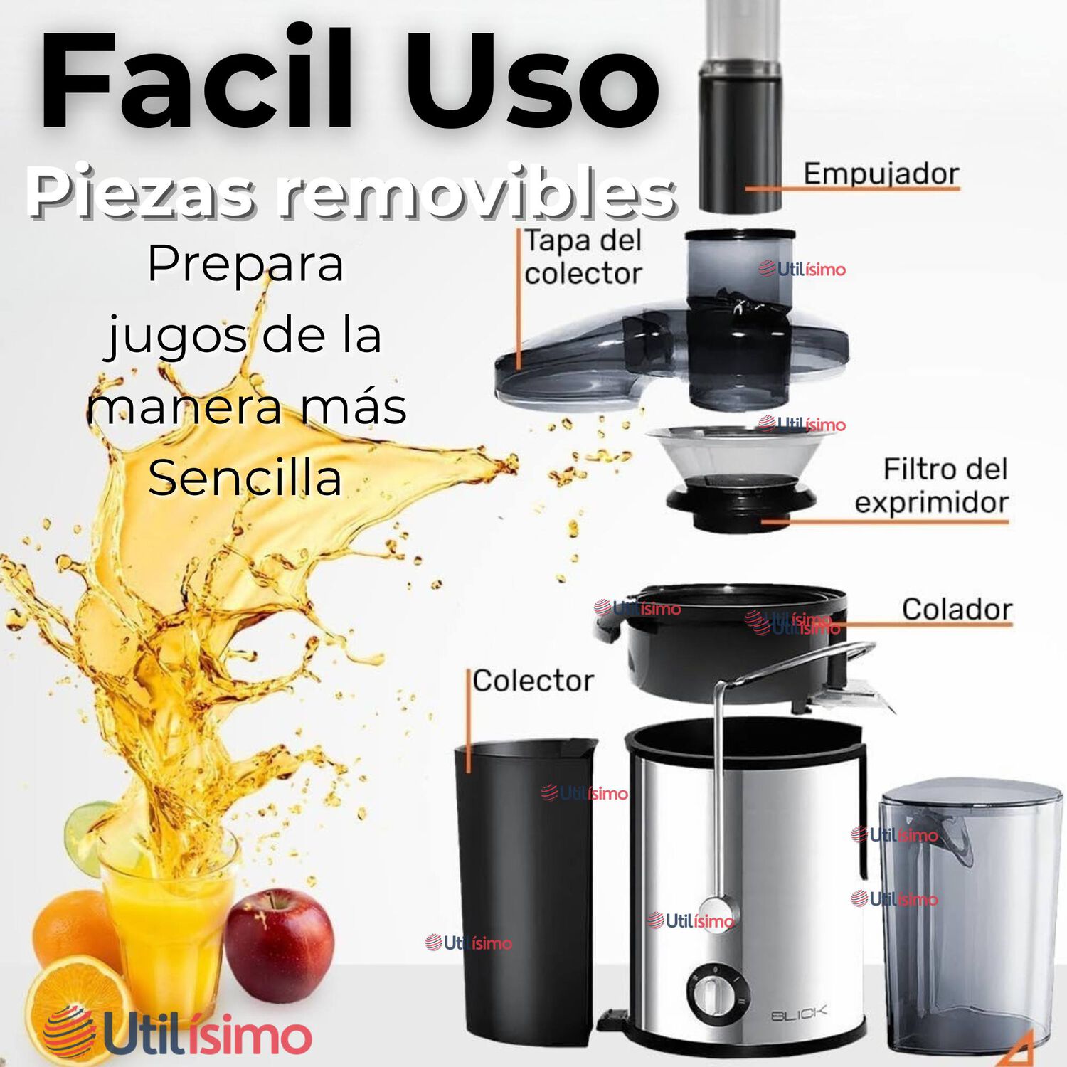 Extractor Exprimidor De Jugos El&eacute;ctrico 1000w De Potencia Frutas Y Verduras image number 6.0