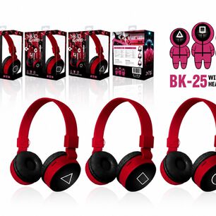 Audifonos Squid Game Bk-25 Rojos