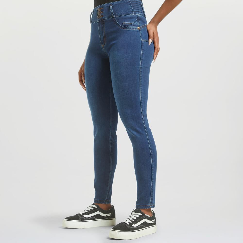 Jeans Regular Pretina Alta Push Up Mujer Rolly Go image number 2.0