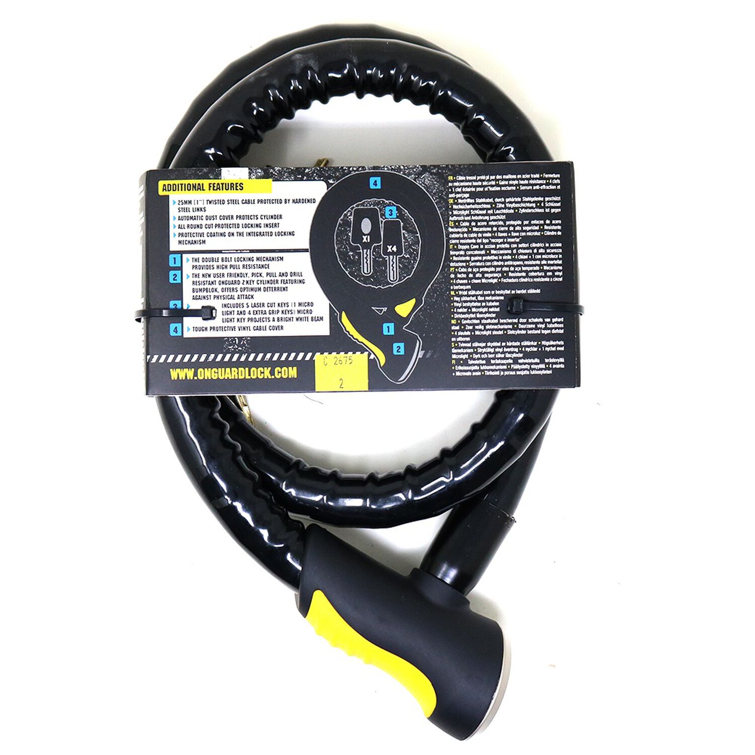Candado Onguard Llave Espiral Rottweiler 120cmx25mm image number 4.0
