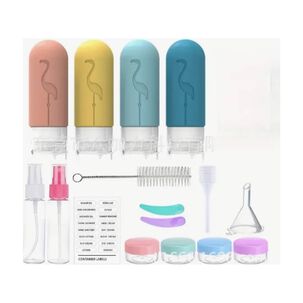Set De Viaje Botellas Pl&aacute;sticas Dispensadoras 17 Pcs