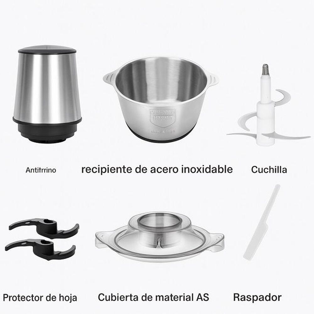 Triturador Procesador De Alimentos Electrico 5 Litros 500w Picador image number 7.0