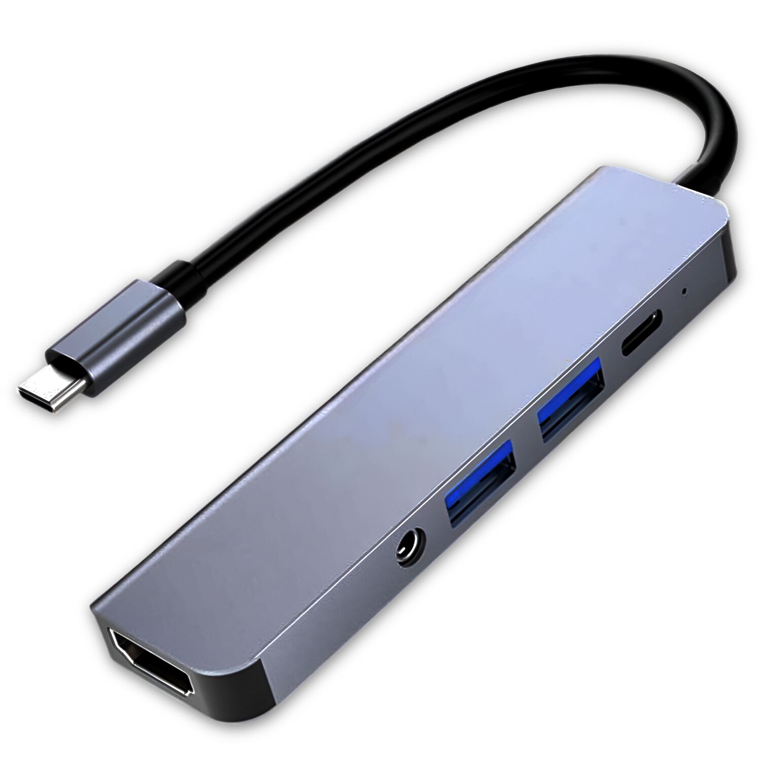 Adaptador Hub Usb-c Multipuertos 5 En 1 (hdmi, Jack, Usb, Usb C) image number 6.0