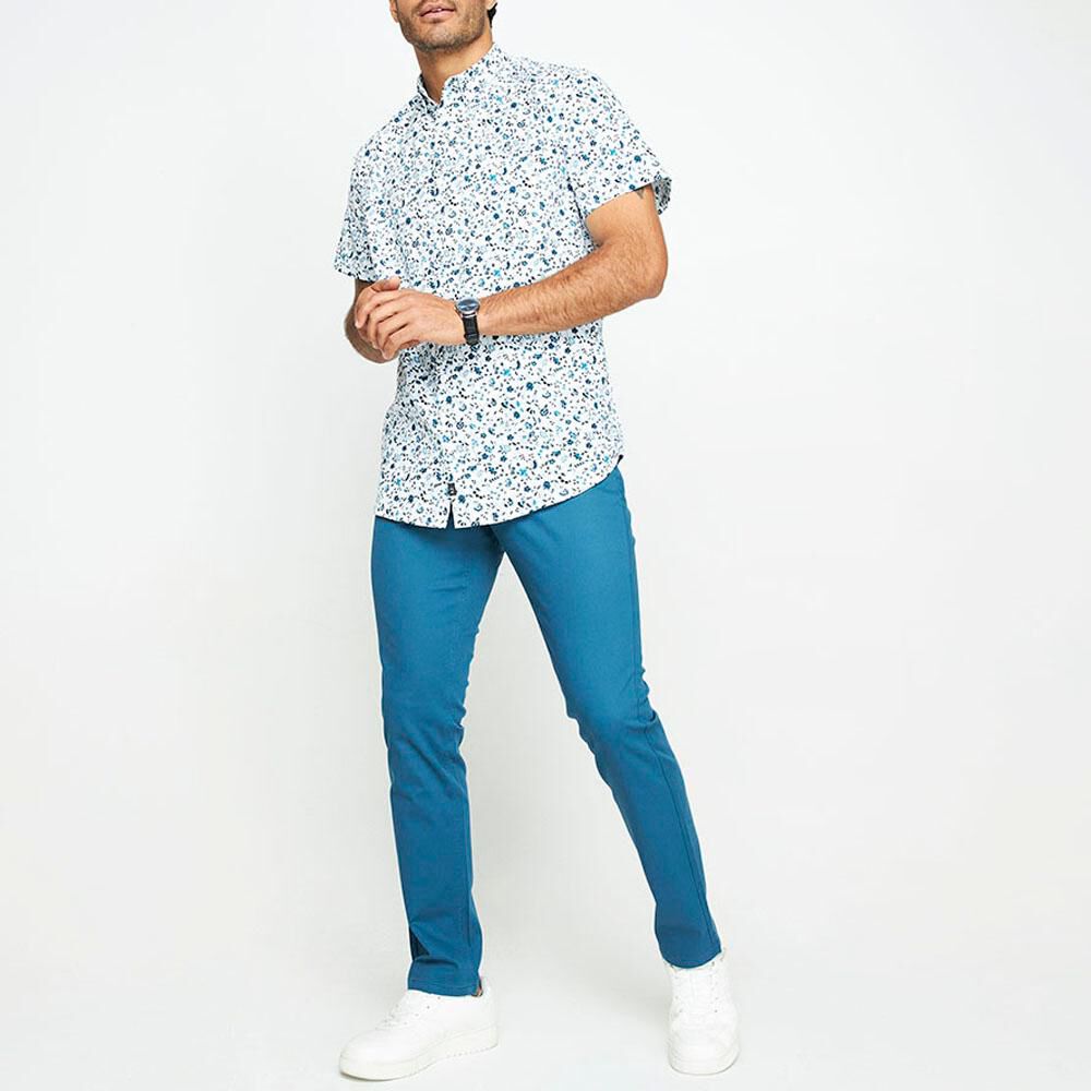 Camisa Full Print Slim Fit Manga Corta Hombre Az Black image number 1.0