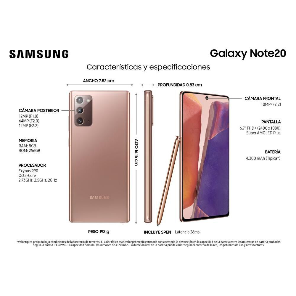 Smartphone Samsung Galaxy Note 20 / 256 GB / Liberado image number 7.0