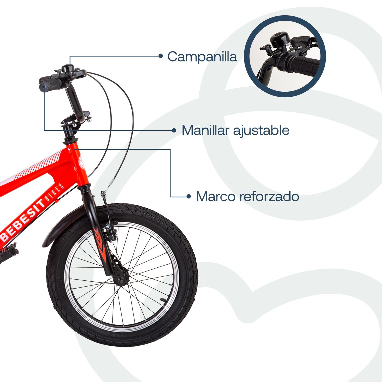 Bicicleta Canyon 16" Rojo Cubre Cadena Ni&ntilde;os 4-10 A&ntilde;os image number 3.0