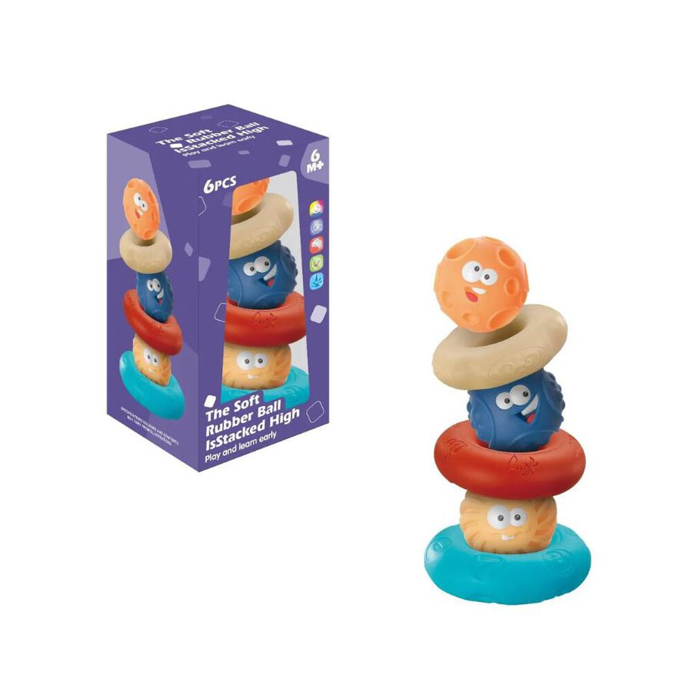 Jenga Juguete Sensorial 6 Piezas Pelota De Goma Suave image number 0.0