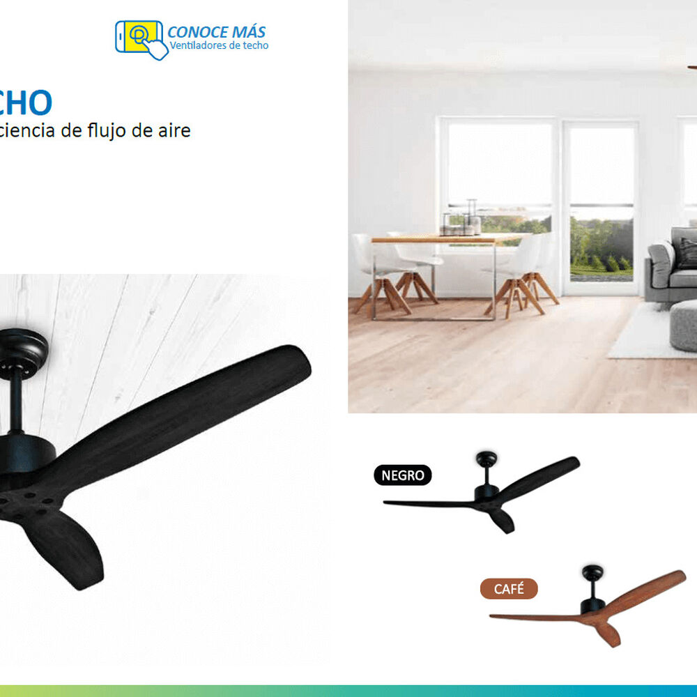 Ventilador De Techo Aviador Negro Ajustable 52 Primaterm image number 6.0
