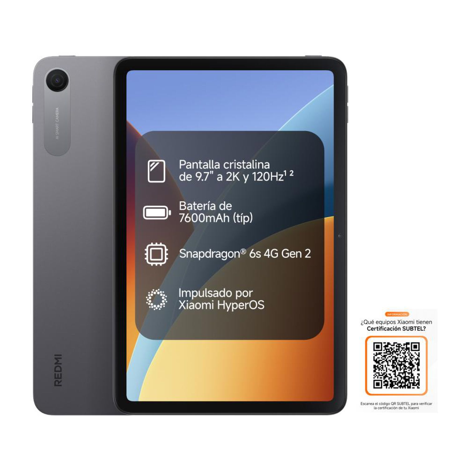 Tablet 9,7" Xiaomi Redmi Pad 2 / 4 GB RAM / 64 GB / Gris image number 7.0
