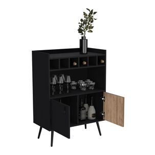 Bar Bajo 2 Puertas 6 Botelleros Fm-007n Negro