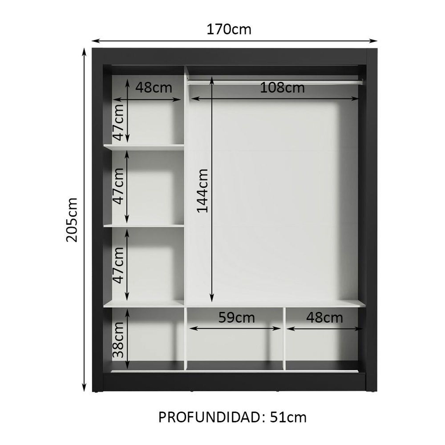 Cl&oacute;set Vekkahome Monaco / 3 Puertas image number 2.0