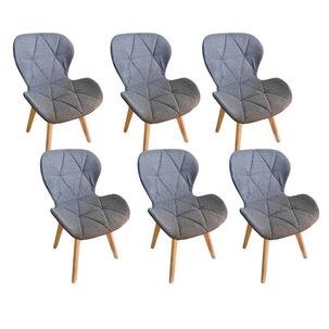 Pack 6 Sillas Mariposa Wood Lino Gris