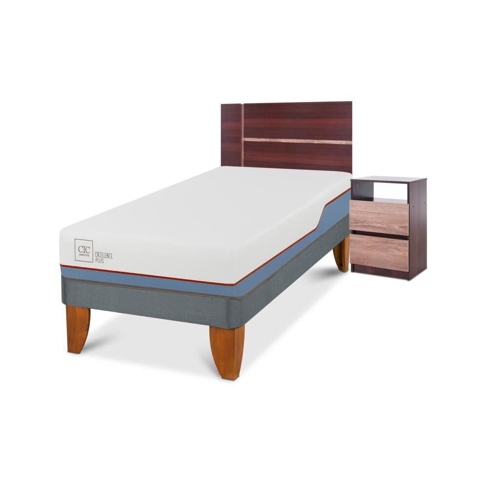 Cama Europea Cic Excellence Plus / 1 Plaza / Base Normal + Set De Maderas image number 1.0