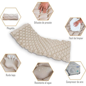 Colch&oacute;n Antiescaras Con Motor 1 Plaza + Kit De Reparaci&oacute;n